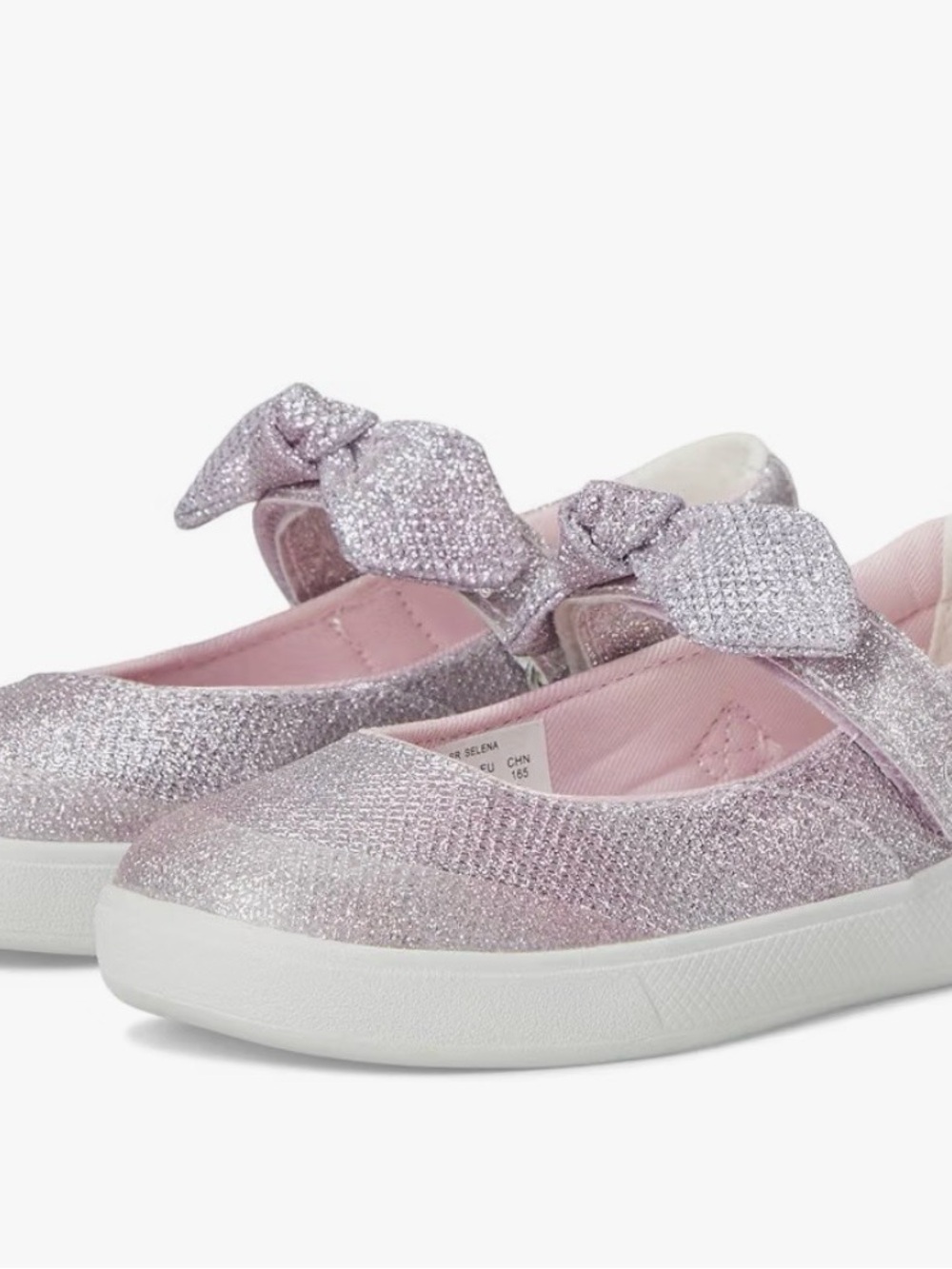 Stride Rite Glitter Bow Mary Jane Shoes - Light Pink